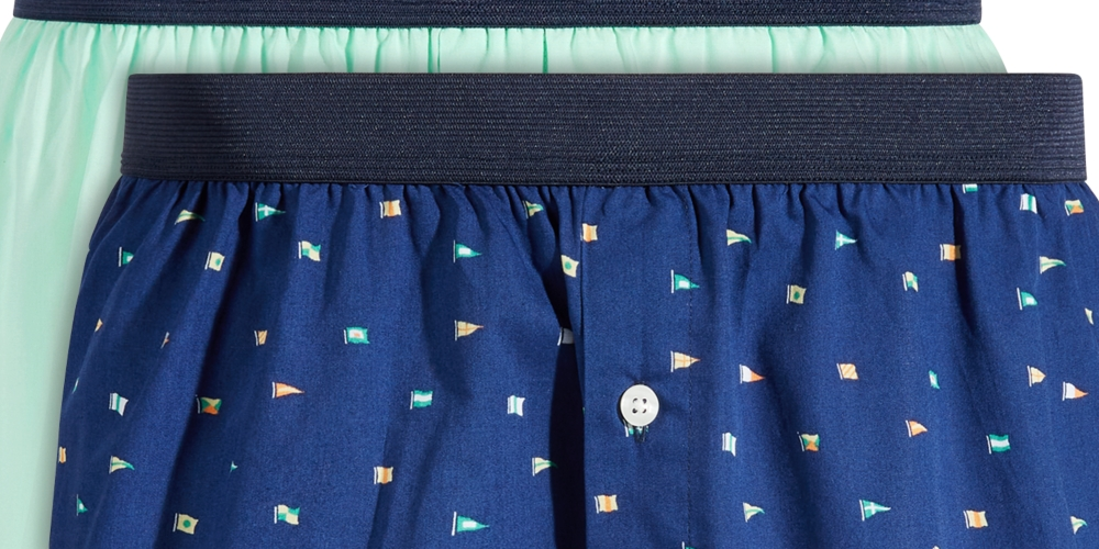 Club Room Masculino 2 unidades Boxer com Bandeira Náutica e Cor Sólida Azul Tamanho XX-G