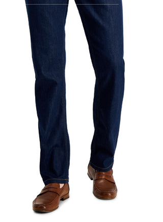 Calça jeans Alfani David Rinse Straight Fit Stretch Masculina Azul Tamanho 33X30