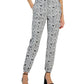 Calça feminina estampada de cintura alta da INC International Concepts, preta, tamanho 0