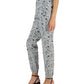 Calça feminina estampada de cintura alta da INC International Concepts, preta, tamanho 0