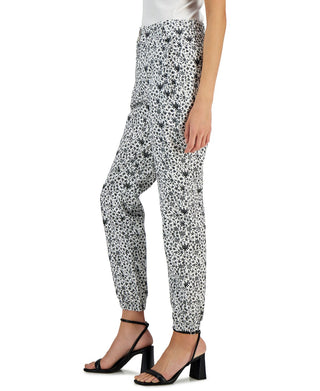 Calça feminina estampada de cintura alta da INC International Concepts, preta, tamanho 0