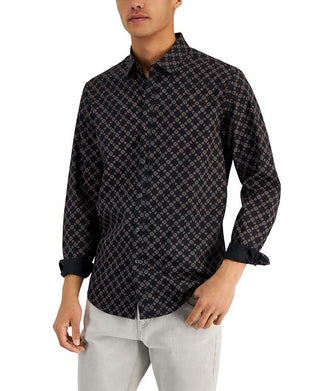 Alfani Men's Crescent Medal Print Shirt Black Size X-Large
