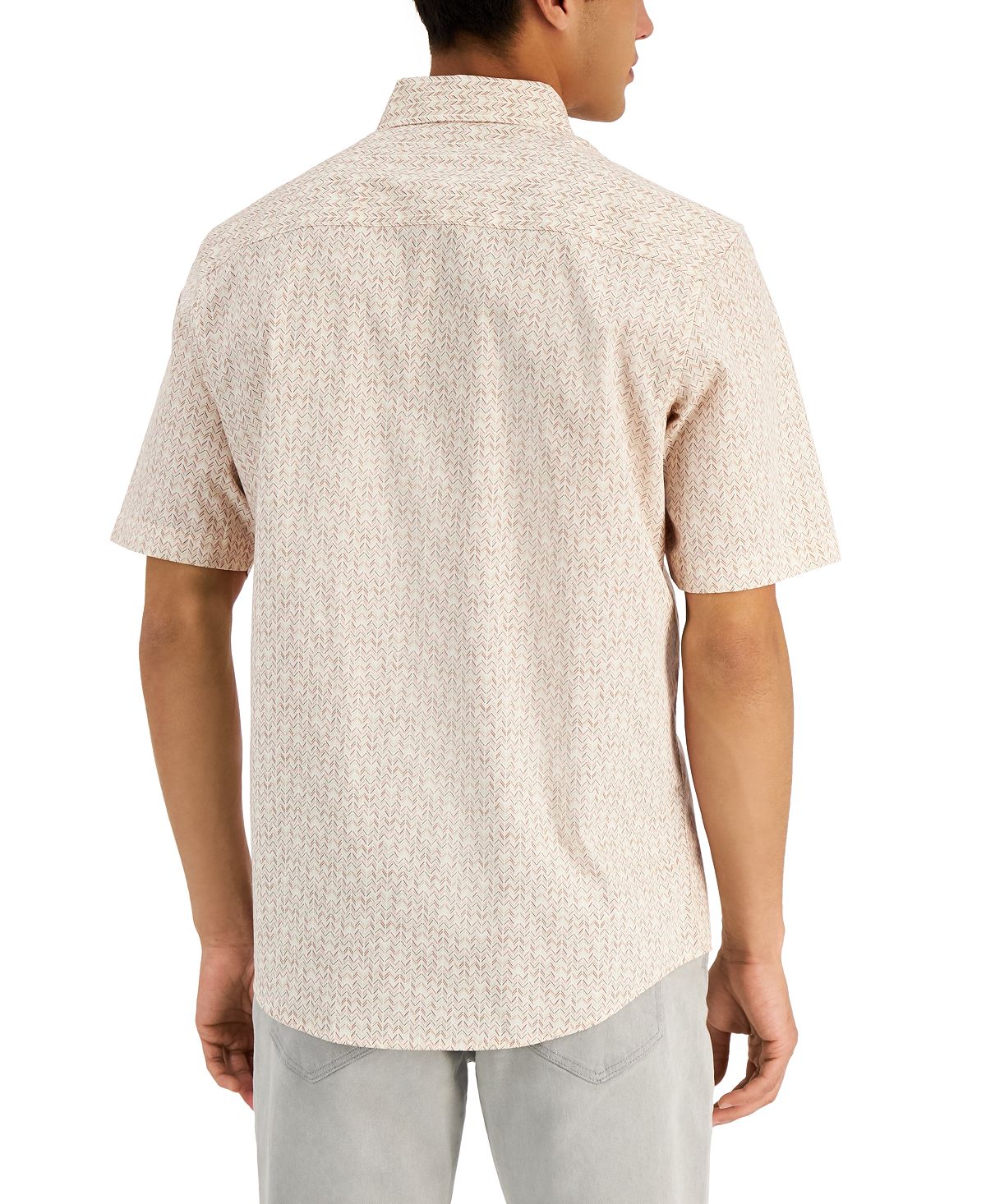 Camisa Alfani Masculina Estampa Geométrica Branca Tamanho P