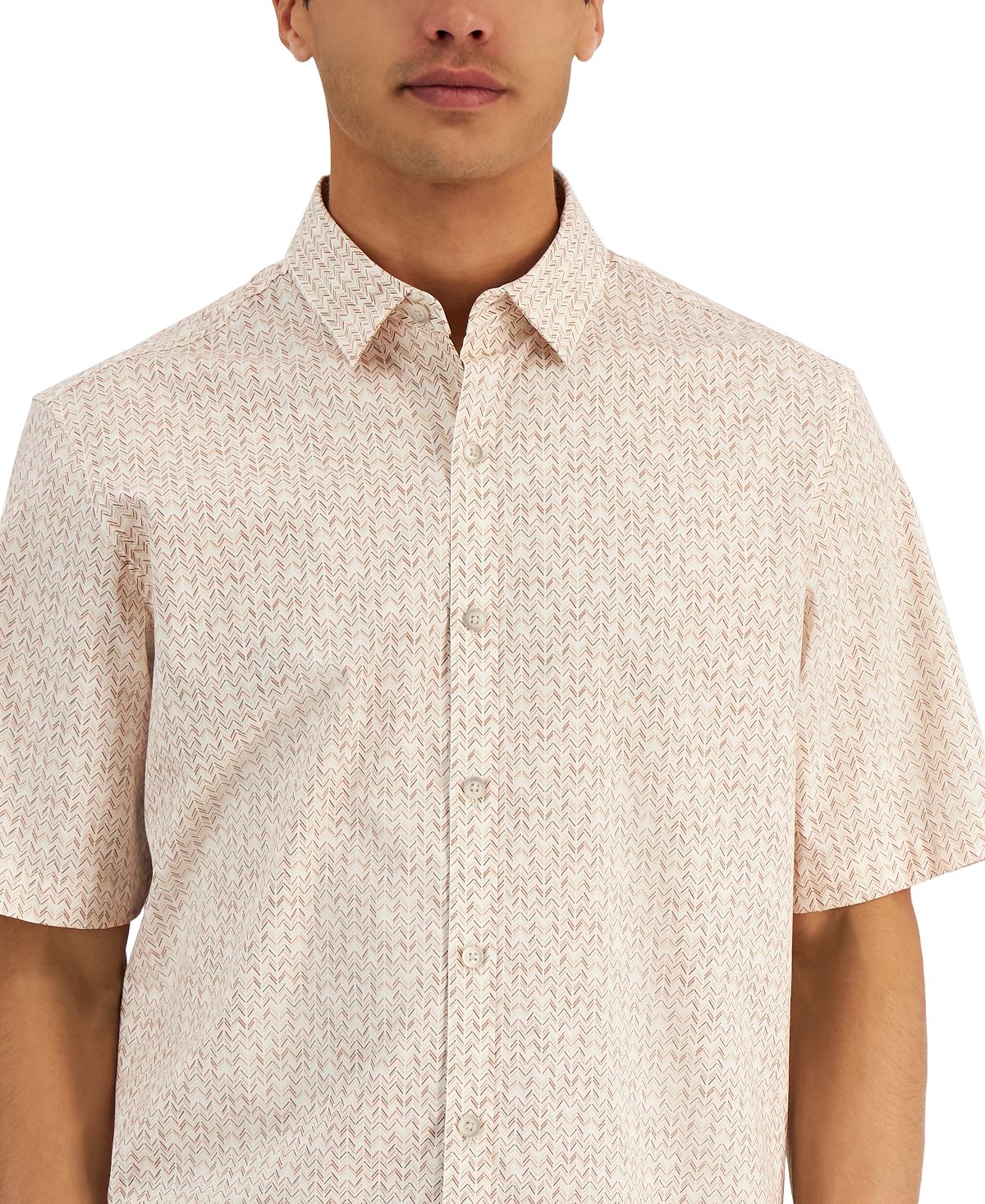 Camisa Alfani Masculina Estampa Geométrica Branca Tamanho P