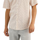 Camiseta masculina Alfani com estampa geométrica, branca, tamanho médio