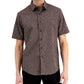 Camisa Alfani Masculina Relaxed Fit com Estampa Geométrica Marrom Tamanho Grande