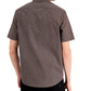 Camisa Alfani Masculina Relaxed Fit com Estampa Geométrica Marrom Tamanho Grande