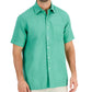Camisa de linho masculina Club Room, verde, tamanho pequeno