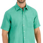 Camisa de linho masculina Club Room, verde, tamanho pequeno
