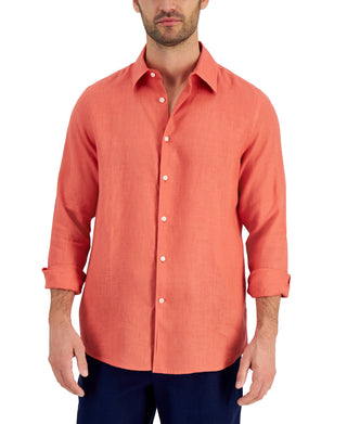 Club Room Men's Linen Shirt Orange
