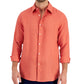 Camisa de linho masculina Club Room laranja tamanho grande