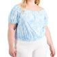 Blusa Jolene Off The Shoulder Feminina da INC International Concepts, Azul, Tamanho 4X