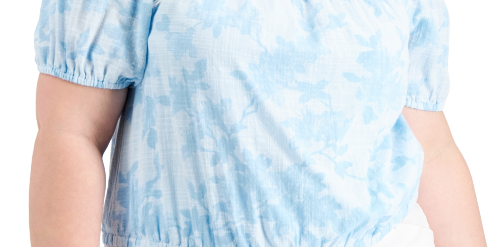 Blusa Jolene Off The Shoulder Feminina da INC International Concepts, Azul, Tamanho 4X