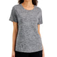 Karen Scott Top tingido espacial feminino, preto, tamanho extragrande
