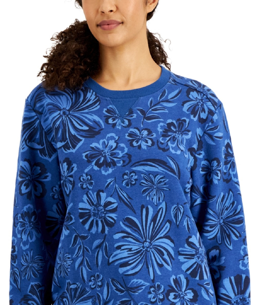 Blusa de lã Ojai Blooms Karen Scott feminina, roxa, tamanho pequeno