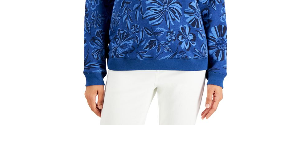 Blusa de lã Ojai Blooms Karen Scott feminina, roxa, tamanho médio