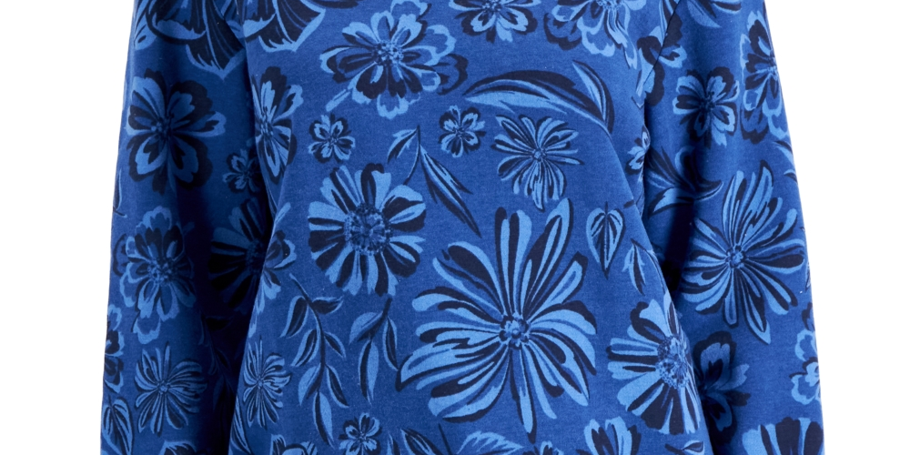 Blusa de lã Ojai Blooms Karen Scott feminina, roxa, tamanho médio