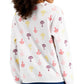 Blusa de lã estampada feminina Karen Scott, branca, tamanho pequeno