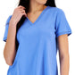 Karen Scott Blusa Feminina de Algodão com Acabamento em Renda Azul Tamanho X-S
