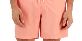 Calção de banho masculino Club Room Quick Dry Performance Solid 7 laranja tamanho pequeno