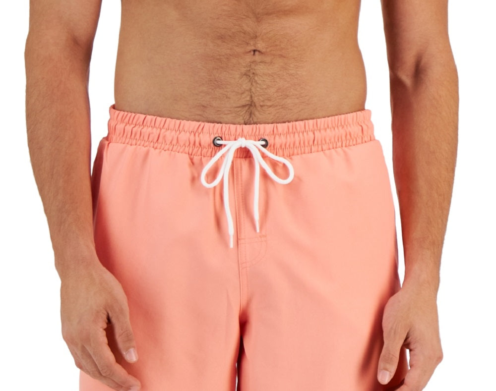 Calção de banho masculino Club Room Quick Dry Performance Solid 7 rosa tamanho grande