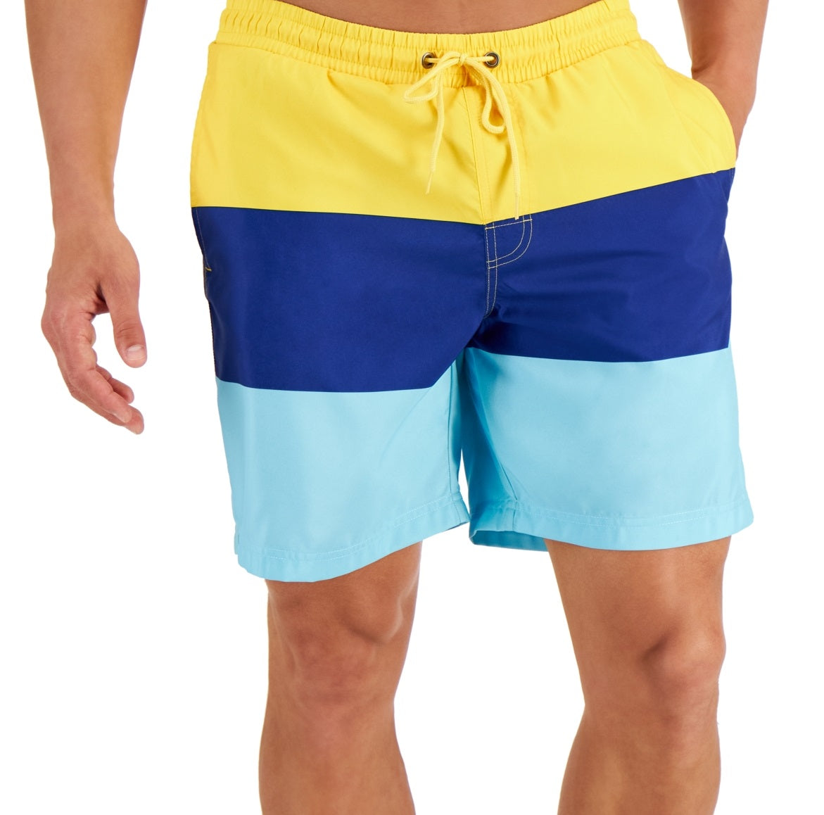 Calção de banho masculino Club Room Colorblocked 7 amarelo