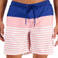 Calção de banho masculino Club Room Sporty Stripes 7, azul, tamanho XX-G