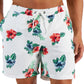 Calção de banho masculino com estampa floral Club Room, tamanho XX-G, branco, 7 peças