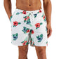 Calção de banho masculino com estampa floral Club Room, tamanho XX-G, branco, 7 peças