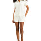 Conjunto de shorts feminino Alfani Terry Cloth 2 peças, branco, tamanho XS