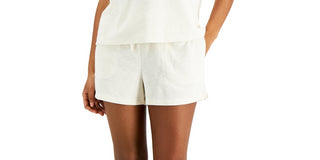 Conjunto de shorts feminino Alfani Terry Cloth 2 peças, branco, tamanho XS
