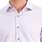 Camisa social masculina Alfani Slim Fit com estampa geométrica elástica em 4 direções, roxa, tamanho 34x35