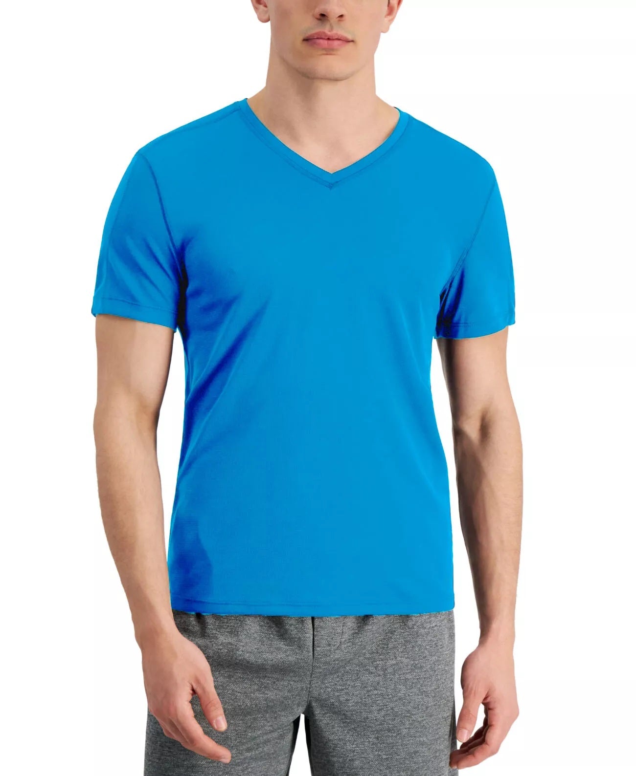 Camiseta masculina Id Ideology Birdseye Mesh com decote em V, azul, tamanho 3XB