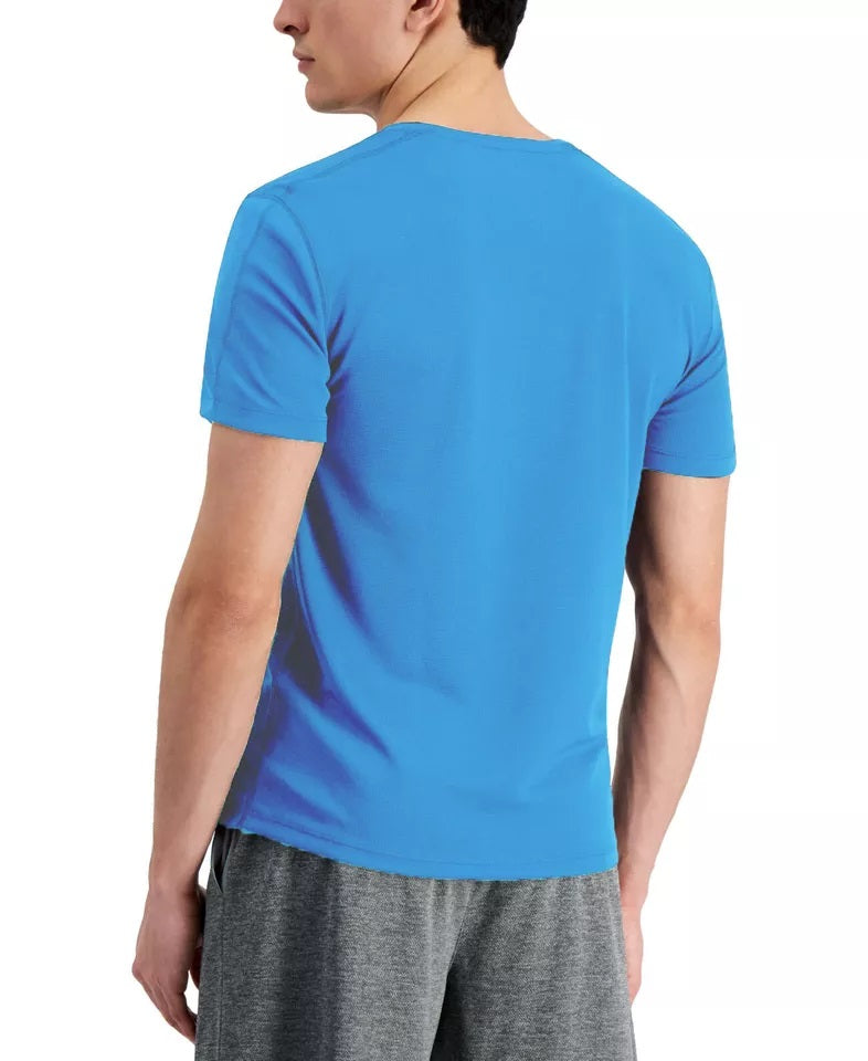 Camiseta masculina Id Ideology Birdseye Mesh com decote em V, azul, tamanho 3XB