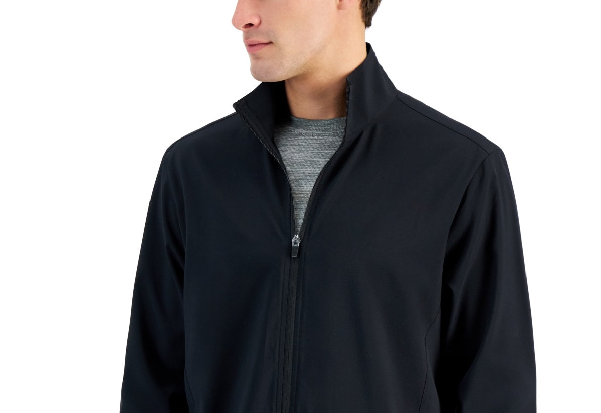 Jaqueta masculina ID Ideology com zíper e absorção de umidade, preta, tamanho 3X