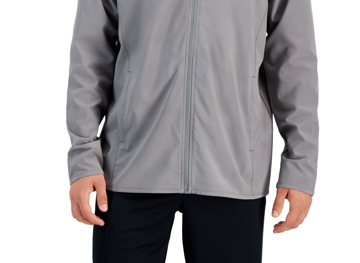 Jaqueta masculina ID Ideology com zíper completo e absorção de umidade, cinza, tamanho extragrande