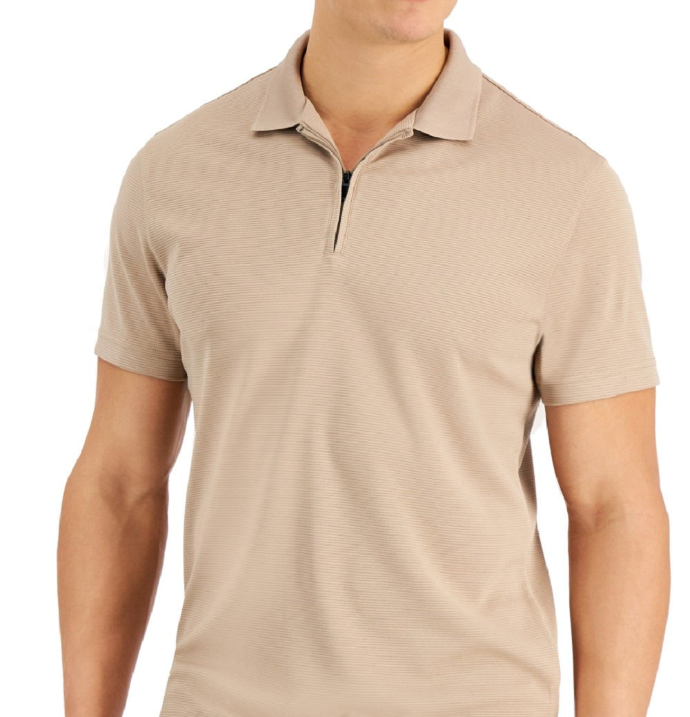 Polo Alfani Masculino Ottoman com Zíper Marrom Tamanho XX-G