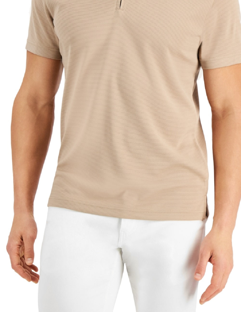 Polo Alfani Masculino Ottoman com Zíper Marrom Tamanho XX-G