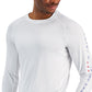 Rash Guard masculino com estampa de manga comprida Club Room, branco, tamanho médio