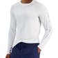 Rash Guard masculino com estampa de manga comprida Club Room, branco, tamanho médio