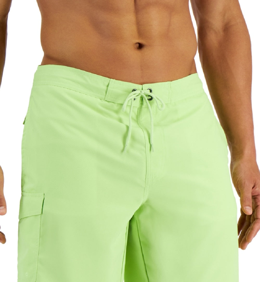 Calções de banho Club Room masculinos, sólidos, de secagem rápida, tamanho 9, verde, pequeno