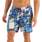 Calção de banho masculino Club Room Tropical Vintage Collage 7, azul, tamanho XX-G