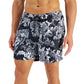 Calções de banho masculinos INC International Concepts Zebra 5, pretos, tamanho extragrande