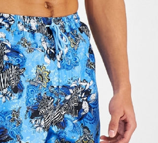 Calções de banho masculinos INC International Concepts Zebra 5, azul, tamanho XX-G