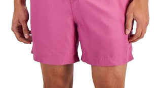 INC International Concepts Calção de banho masculino regular fit secagem rápida cor sólida 5 rosa tamanho grande