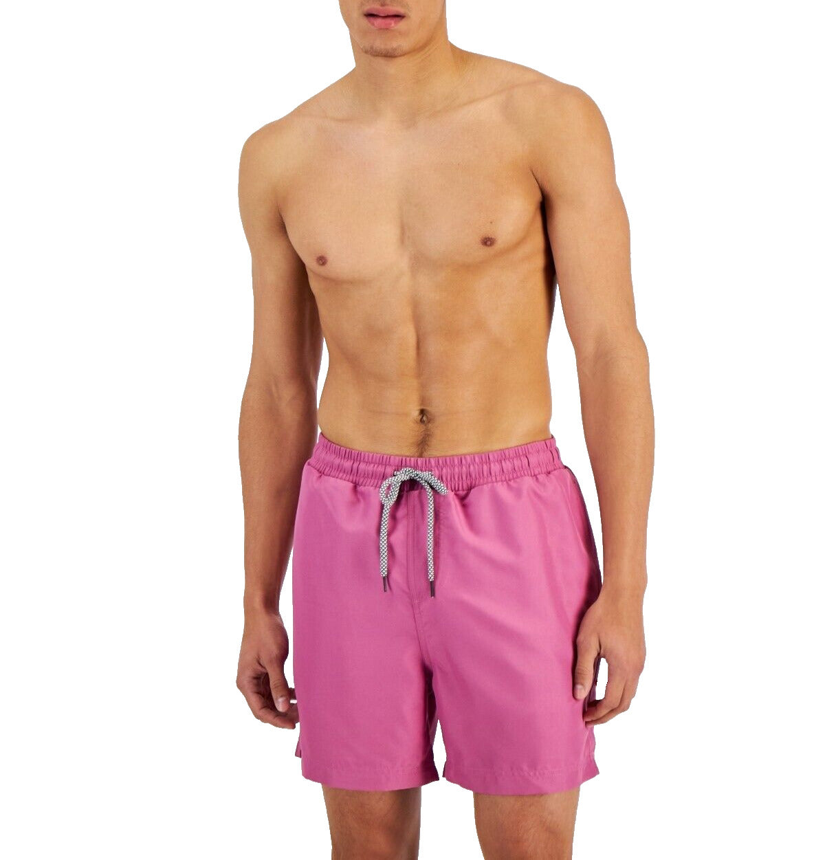 INC International Concepts Calção de banho masculino regular fit secagem rápida cor sólida 5 rosa tamanho grande