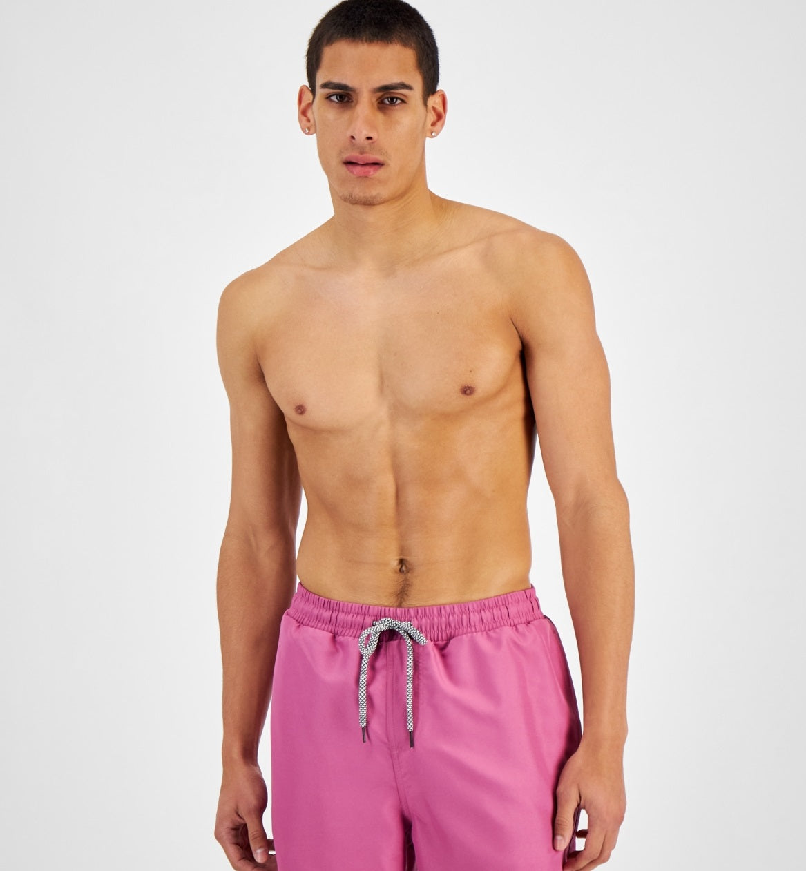 INC International Concepts Calção de banho masculino regular fit secagem rápida cor sólida 5 rosa