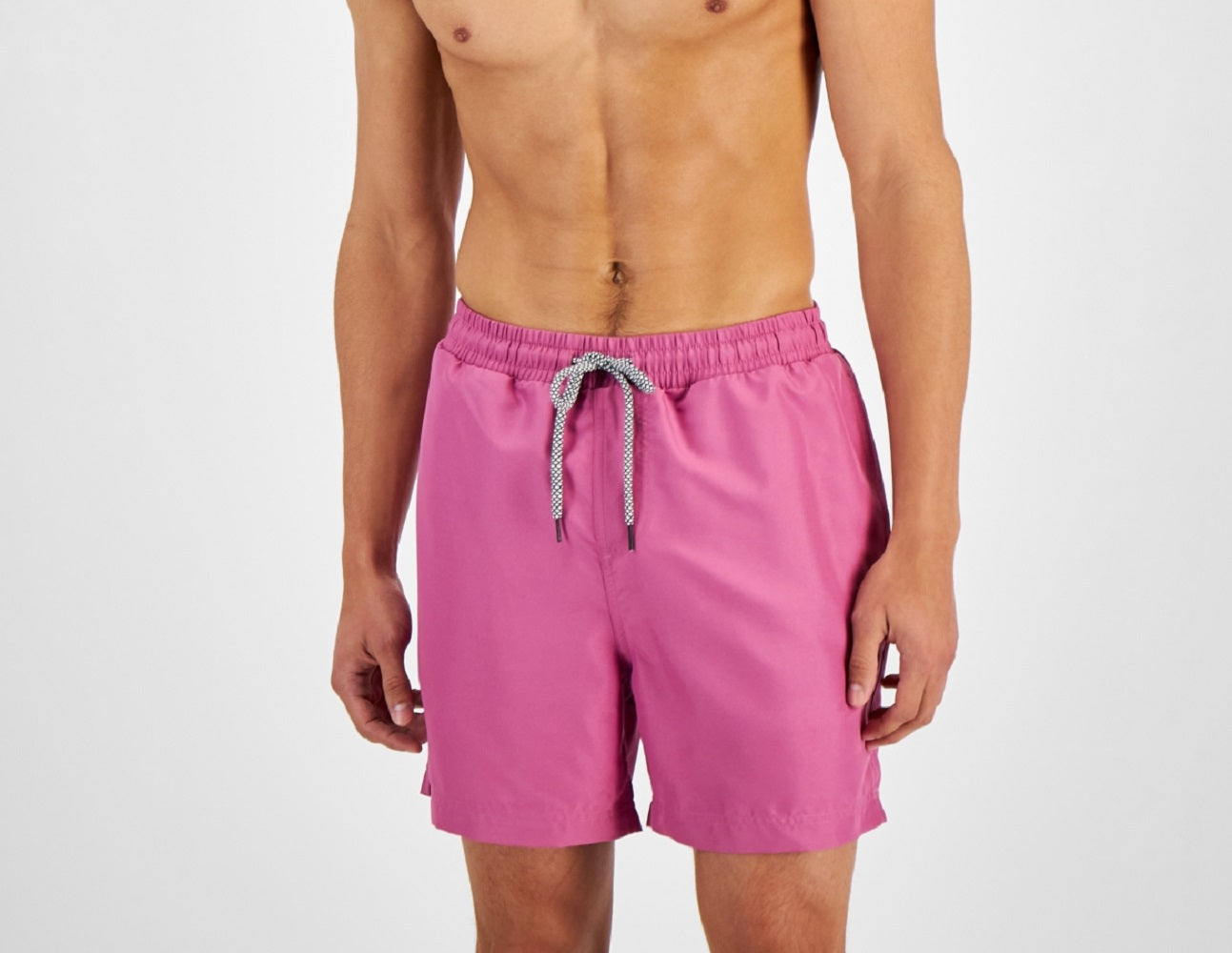INC International Concepts Calção de banho masculino regular fit secagem rápida cor sólida 5 rosa