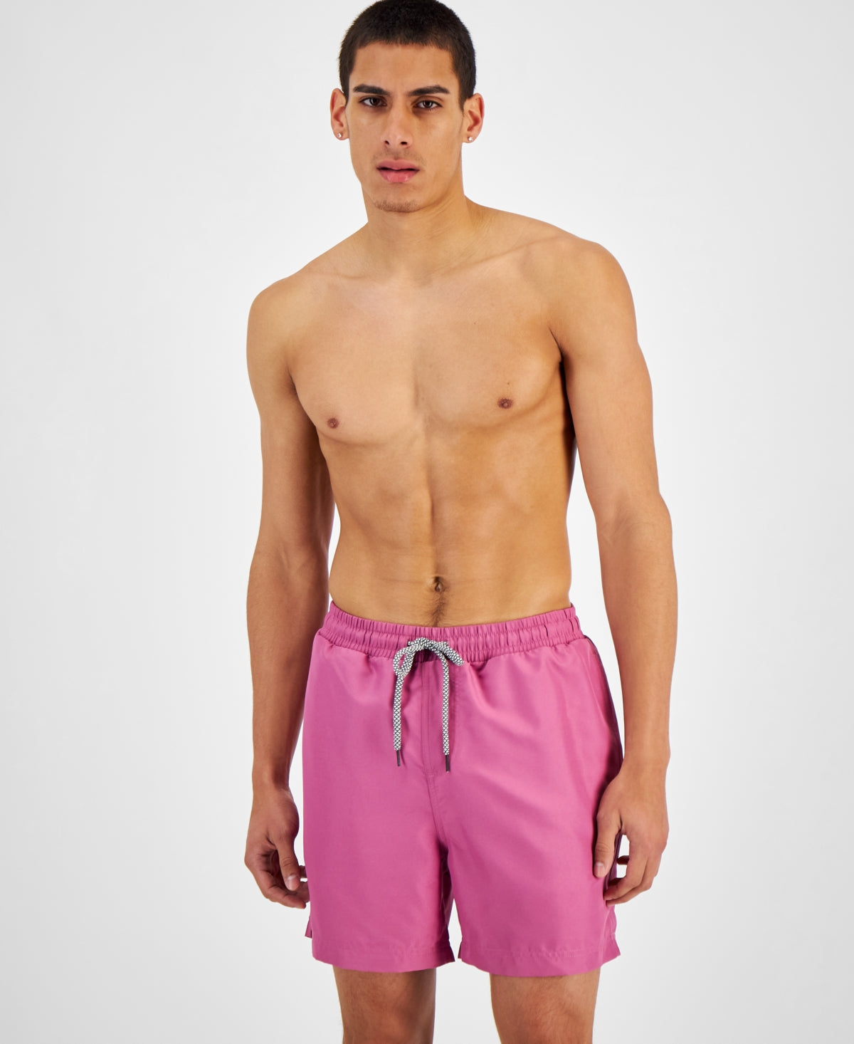 INC International Concepts Calção de banho masculino regular fit secagem rápida cor sólida 5 rosa