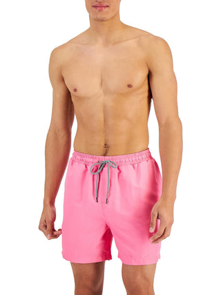 INC International Concepts Calção de banho masculino regular fit secagem rápida cor sólida 5 rosa tamanho extragrande